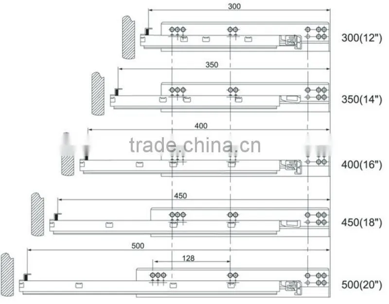 Soft closing slider drawer YD-HG309