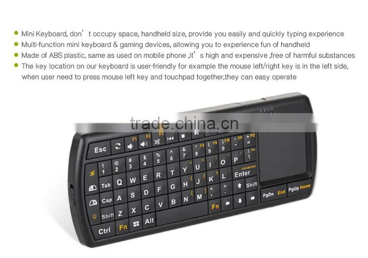 universal pocket mini touchpad wireless keyboard for android tv box with usb port