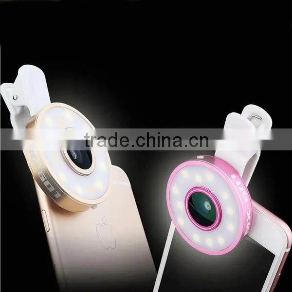 Universal 3 in 1 Smartphone Camera Wide Angle/Marco/Fisheye Lens With Selfie Light