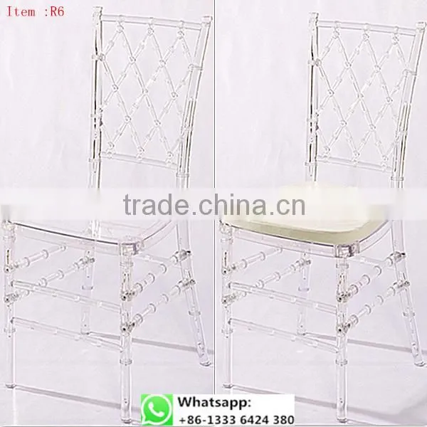 Quality factory supply transparent clear resin acrylic wedding chiavari chair for wedding item: R1#