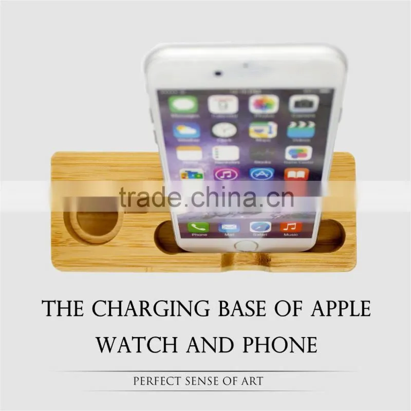 For Apple Watch and Smartphone Wood Multiple Mobile Phone Holder