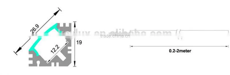 60 120 Lighting Degree Window Led Strip Triangle Aluminum Profile for Corner