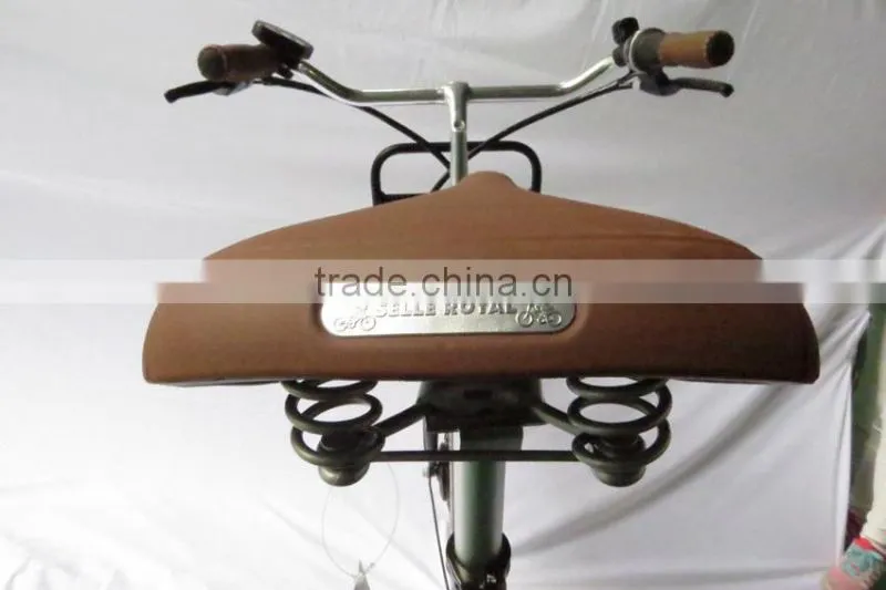 Retro cargo electric bike with front and rear carrier ( HJ-14C24)