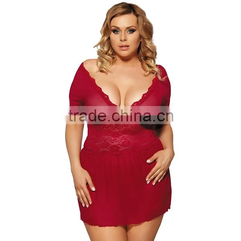 Fashion mini nightwear new hot sexy lingerie mature plus size lingerie