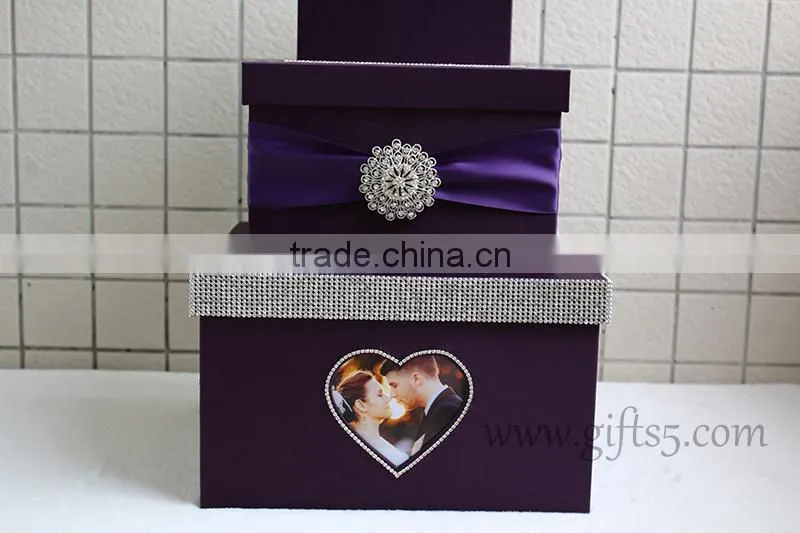 Handmade wedding cardbox with photo frame