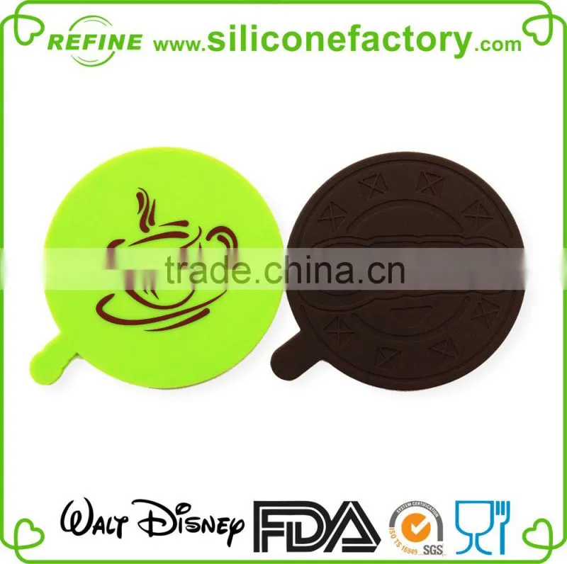 100% food grade heat-resistant round shape silicone coffee/tea cup mat