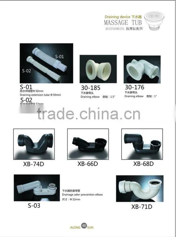 S-01 Bathtub whirlpool draining extension tube siphon output 34mm
