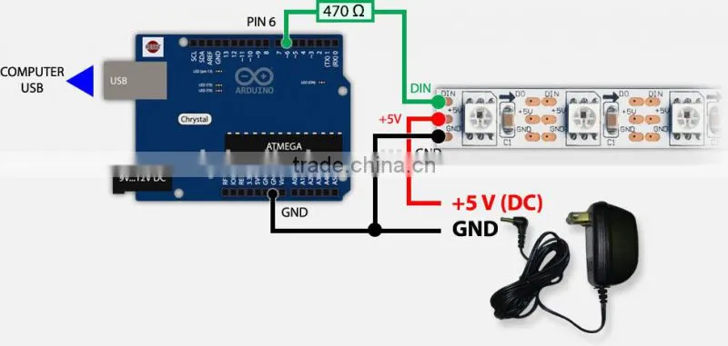 Arduino Controlling a WS2812 LED strand
