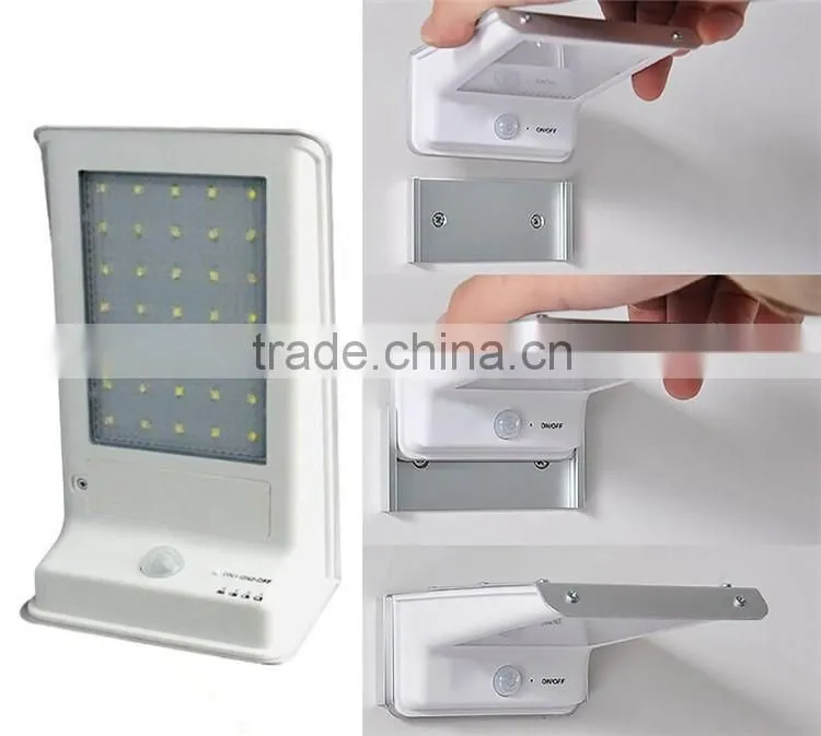 35 led aluminum pad ip65 380LM PIR sensor + Light control+weak light solar led outdoor wall light