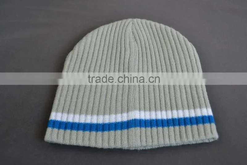 Acrylic beanie hat with rubber patch logo