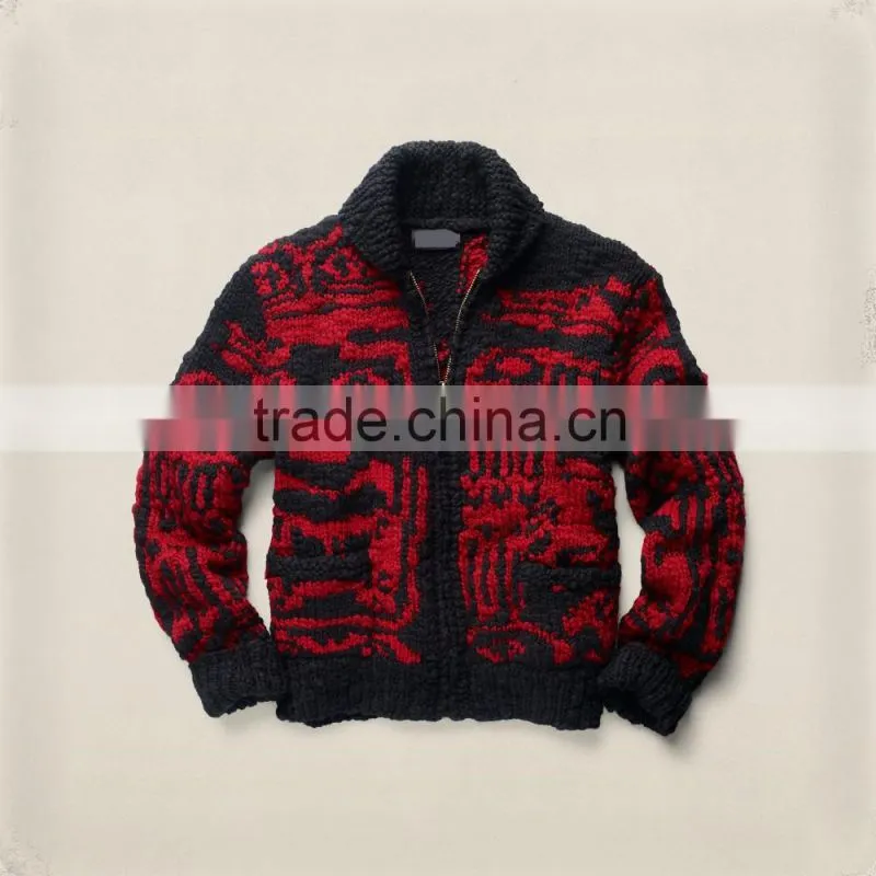 15PKSW41 hand made winter thick knit wool sweater