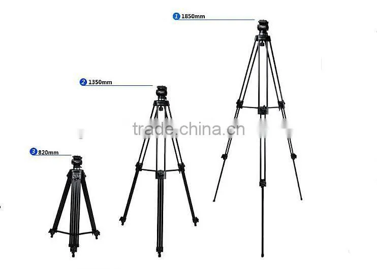 Professional video filming camcorder tripod with three dimensional damping ballhead