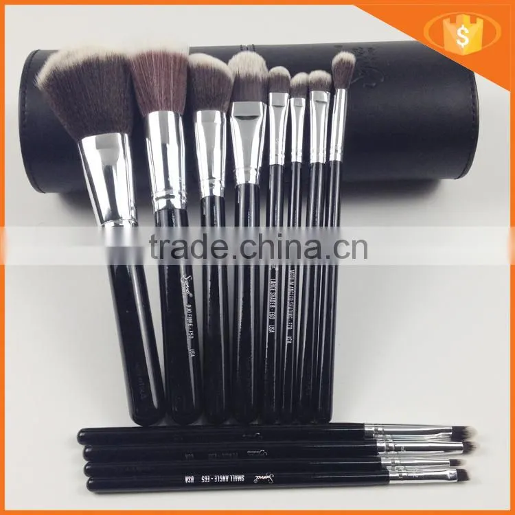 12 Piece Synthesize Hair Black Cosmetic Makeup Brush Stand