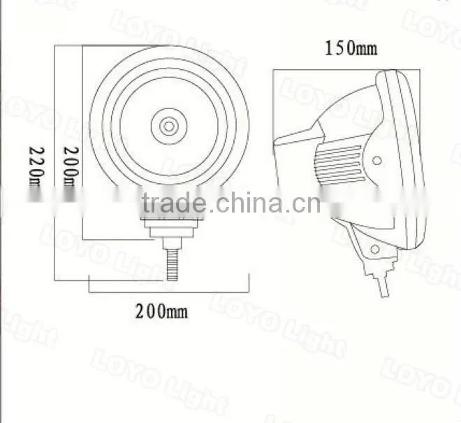 12V 35W 55W 9-32V hid driving light work light 75W 7 inch hid spot light 4x4