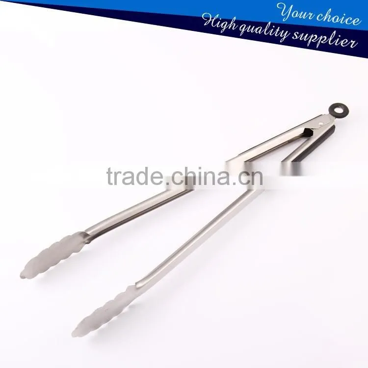 Heat Resistant BBQ Grill Kitchen Tongs with Silicone Handle