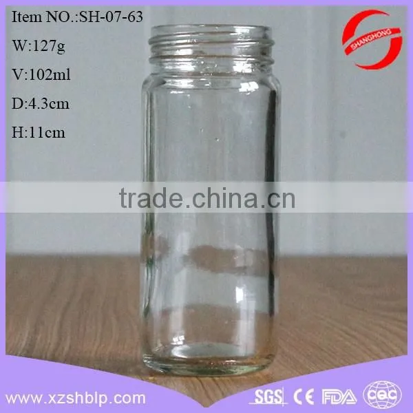 Round 100ml Glass Storage Bottles , Glass Jars For Spice With High Quality