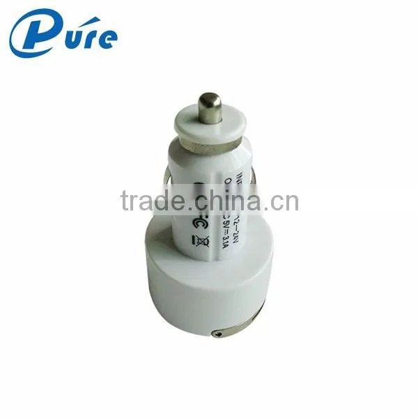 CE RoHS FCC popular 5V 2.1A output ABS/PC dual usb car charger with indication light