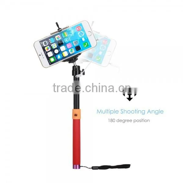3.5mm Plug-and-play Wired Selfie Monopod W/ Adjustable Clip Clamp For iOS/Android Phones-No Need Battery Or Bluetooth Match