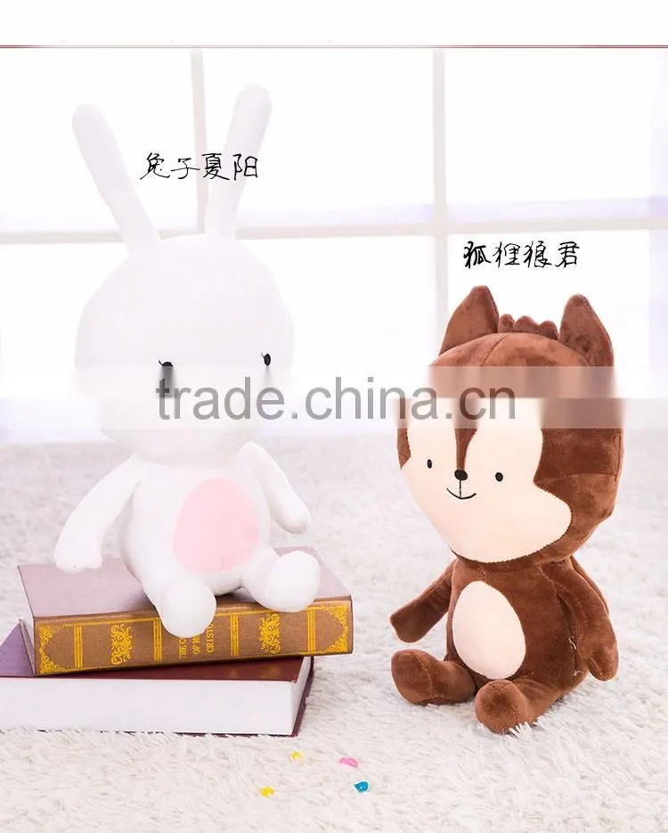 Korea style brown fox with white rabbit dall Korea Descendants of the sun toy Stuffed Dalls