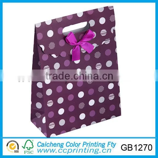 mini paper gift bag with bow-knot