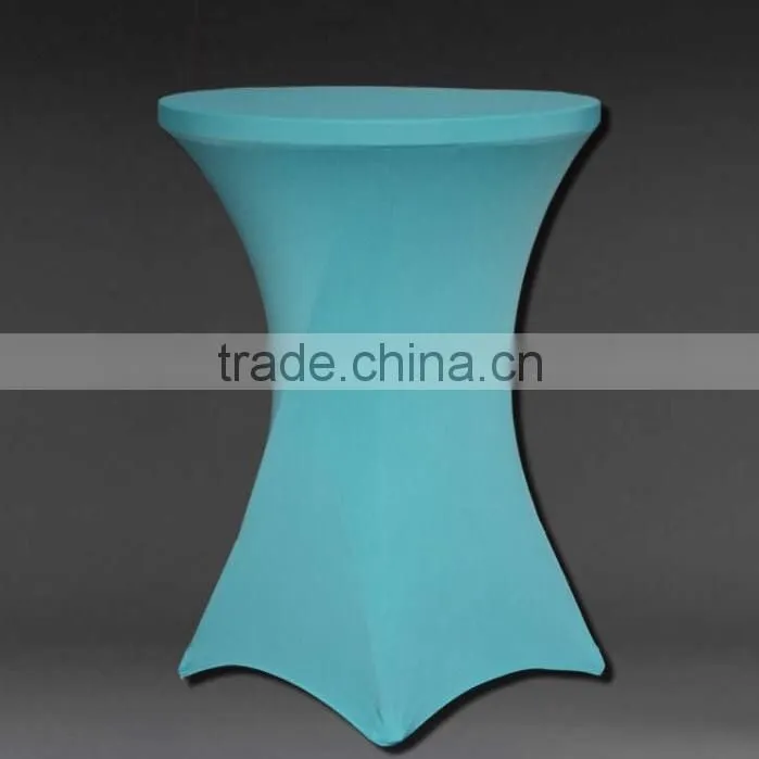 LZB016 fashionable solid color blue cocktail table cover for sale