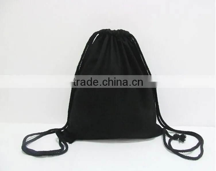 logo printingable Wholesale canvas fabric Drawstring Tote Cinch Sack Promotional Backpack Bag