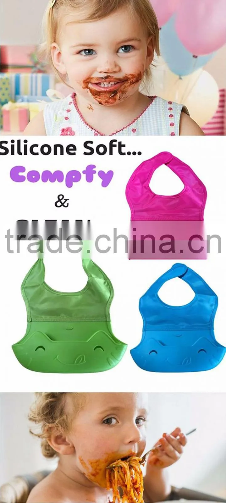 Custom Adult Blank Triangle Crochet Silicon Baby Bib