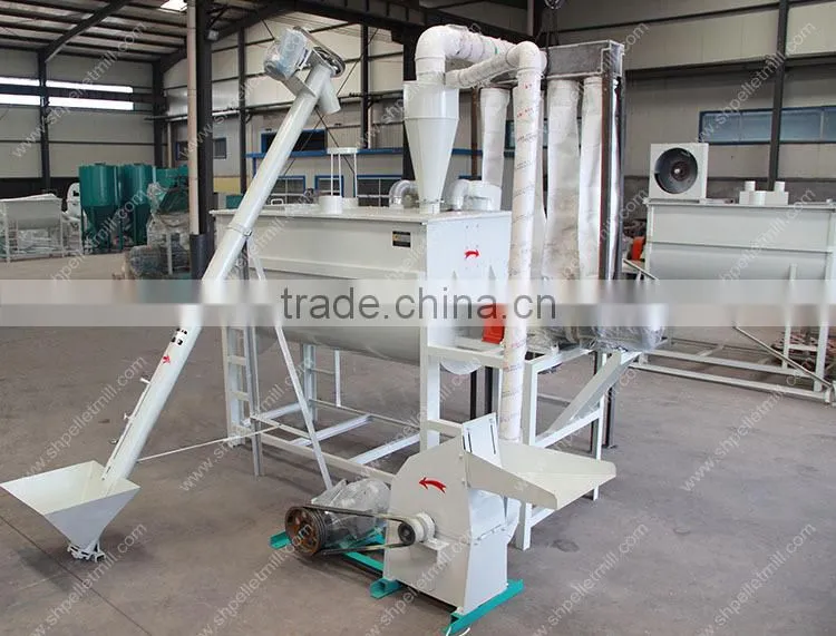 1 t/batch industry use animal feed crusher and mixer price