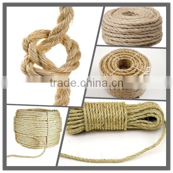 3ply twisted sisal rope/marine used sisal ropes