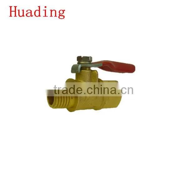 1/4" 3/8" 1/2"hot sale double male thread brass ball valve