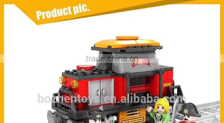 2016 new products wholesale building blocks railway toy train set