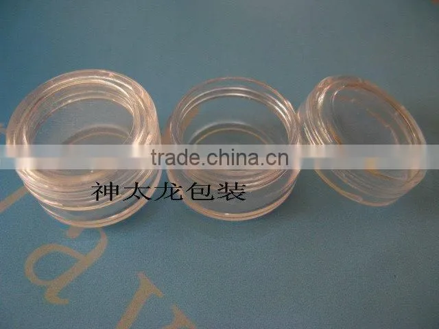 Cosmetic clear round plastic packaging jar 10ml