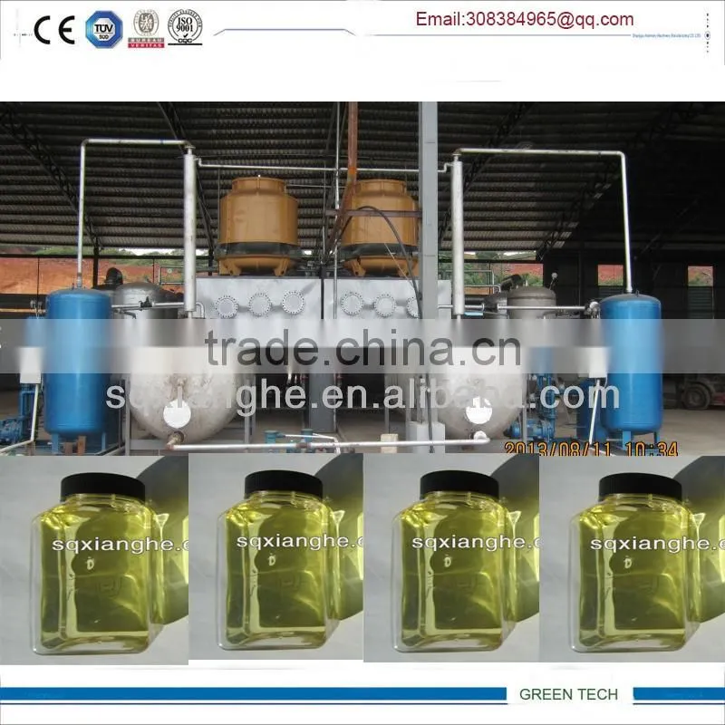 2016 Newest Black oil and pyrolysis oil refining to diesel distillation plant