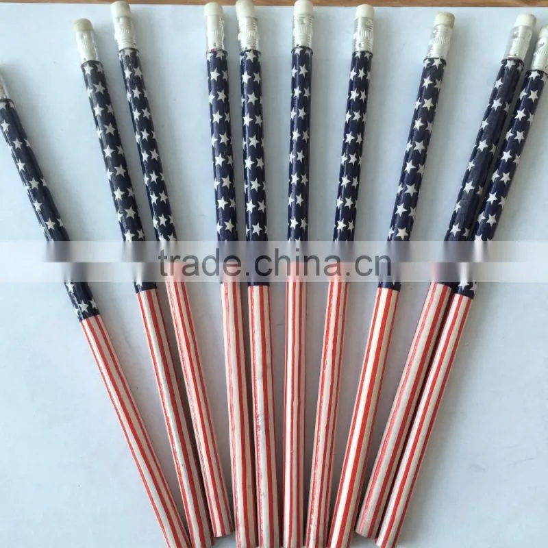 wood pencil with earser with low factory price