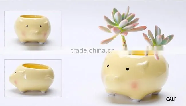 Cartoon succulent flowerpot ornaments small ceramic animal planters