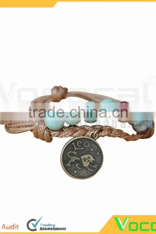 Handmade Wax Wire Ceramic Bead Bracelet