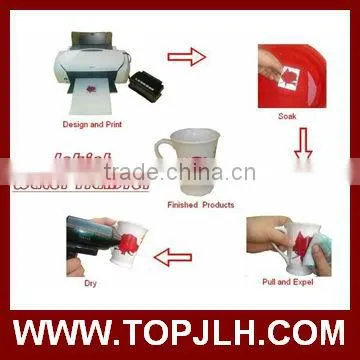 Chinese supplier new products water transfer paper used in cups, plates, crystal photo transfer