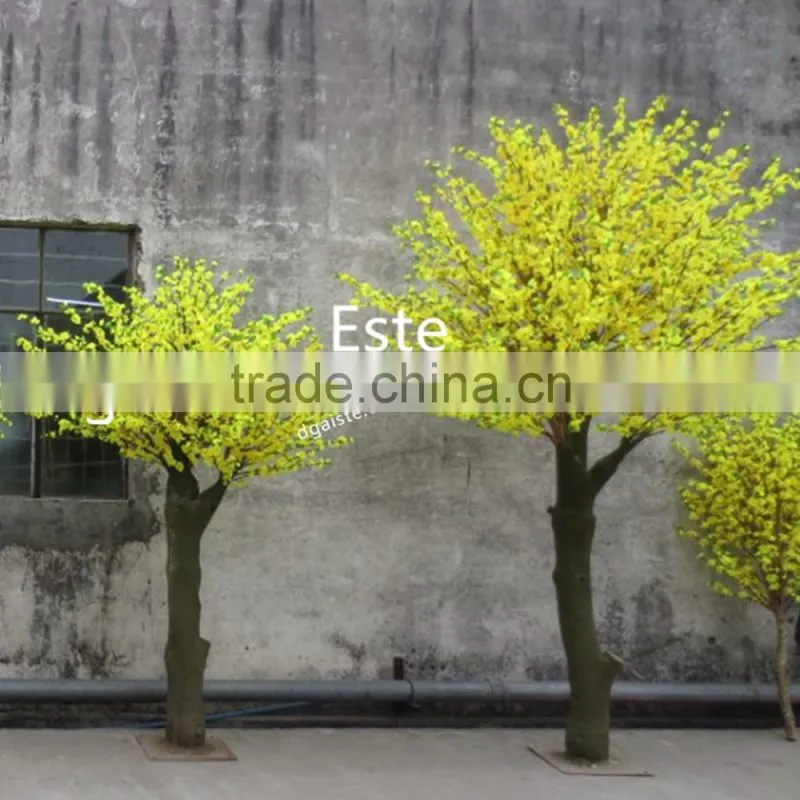 Atificial golden peach blossom flower tree for home decoration fiberglass trunk