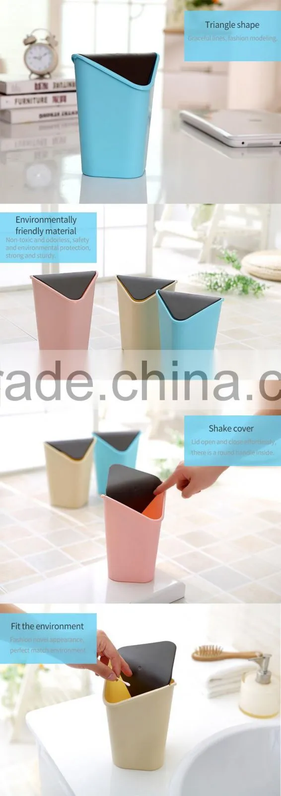 Top Selling Mini Desktop covered trash debris storage clean bucket / Garbage Trash Cans with Lid Best for Office