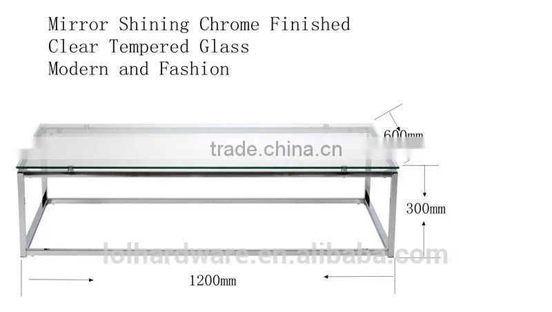 Factory price Euro Style metal Chrome base coffee table