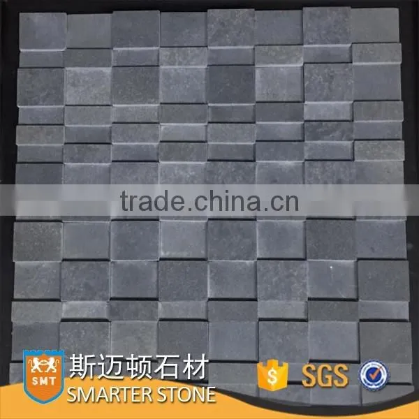 Tumbled finish black basalt stone mosaic for old house