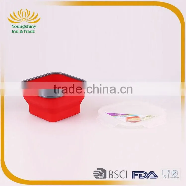 Silicone collapsible school lunch box