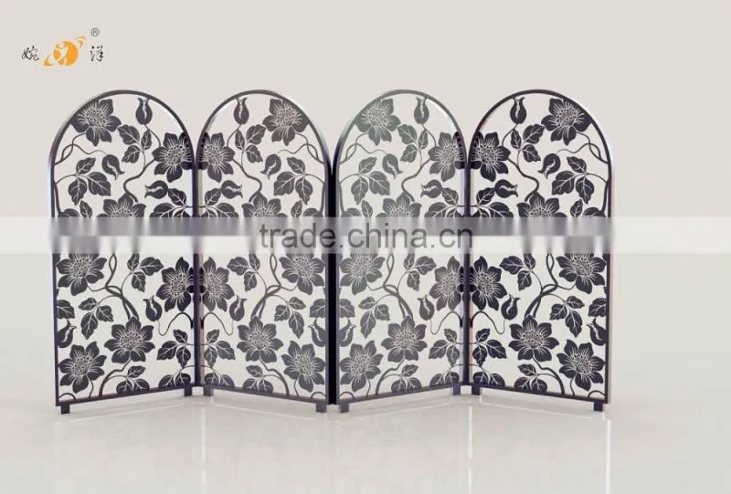 Chinese style living room furniture bird hollow decorative metal folding screen