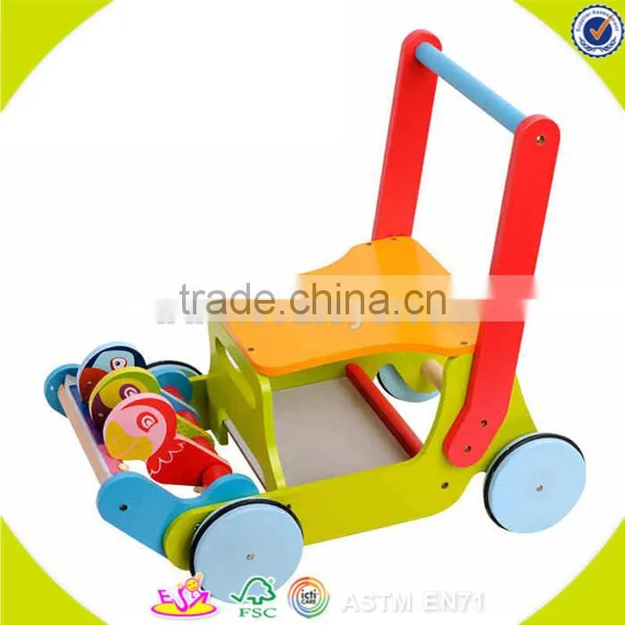 wholesale funny toddler wooden walker toy educational wooden walker toy bring fun best selling wooden walker toy W16E029