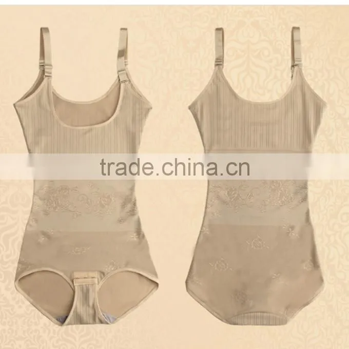 Women Floral Bodysuits Shapewear Underwear Plus size Body Shaper Waist Corsets B