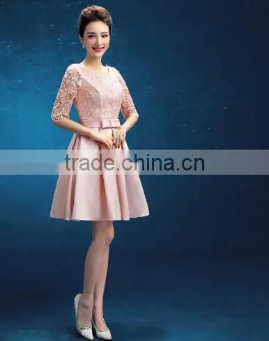 pink prom short maid of honor woman one-piece dress