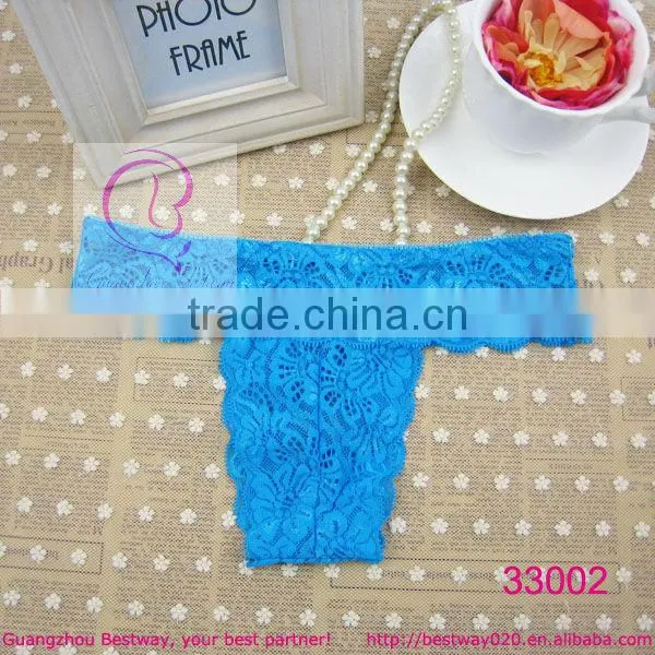Sexy girls transparent mix lace thong