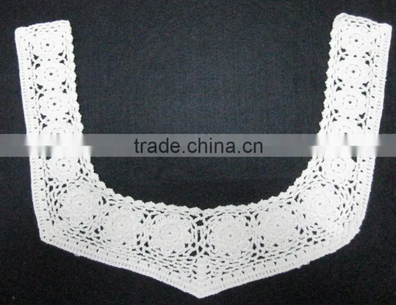 machine made crochet cotton ladies neck lace design