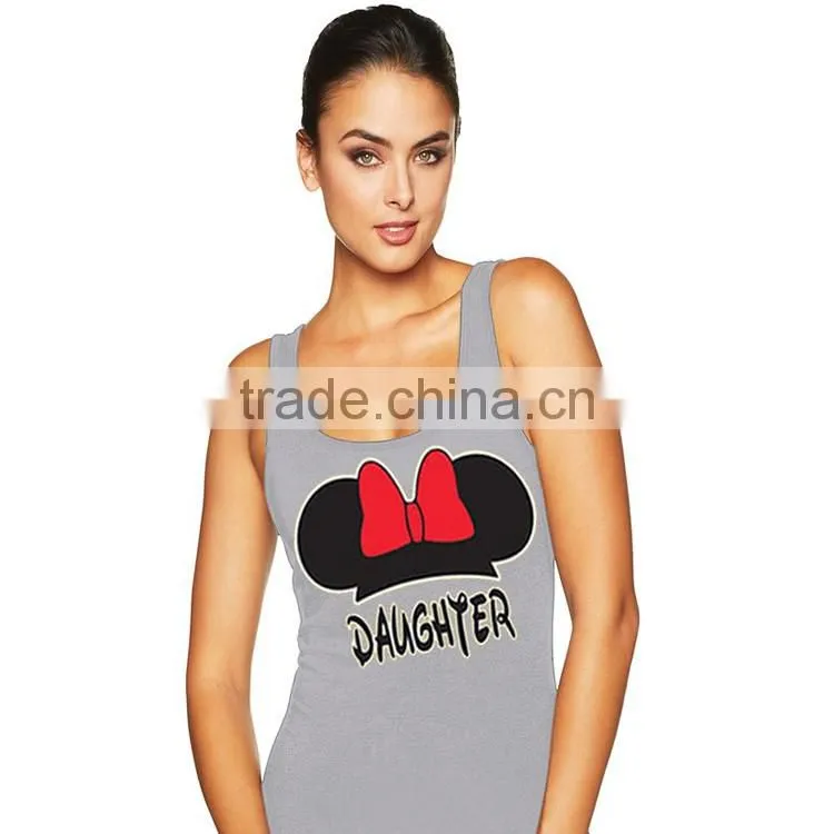 Fashion 100% Cotton Custom Screen Printed New Design Burnout Tank Top