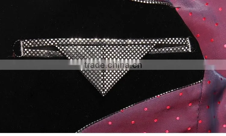 ELPA NXB0027 three pieces boy suits black wholesale velvet fabric kids tuxedo suits
